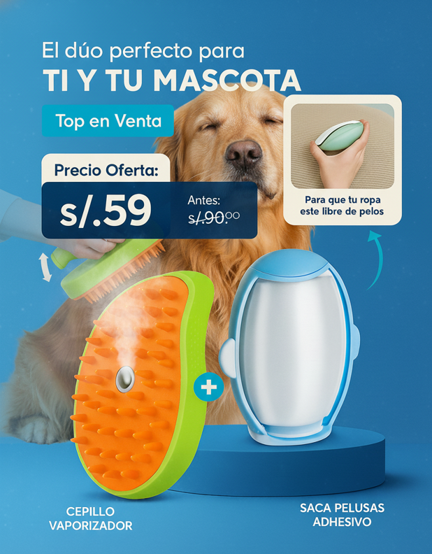 Pack Cepillo vaporizador y Saca Pelusas Adhesivo